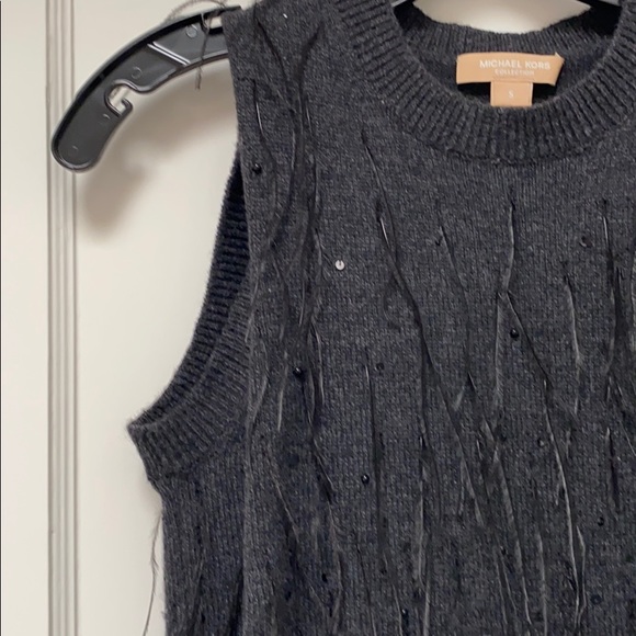 Michael Kors sleeveless feather-embroidered top Michael Kors sleeveless feather-embroidered top